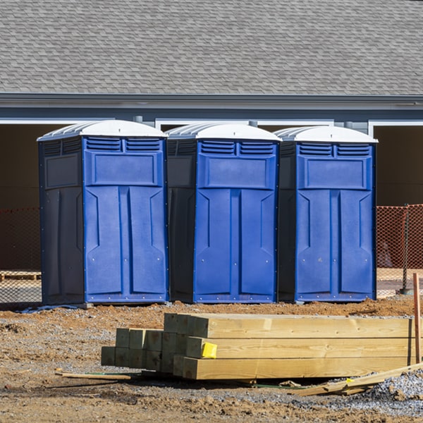 how often are the portable restrooms cleaned and serviced during a rental period in Wood Lake Nebraska